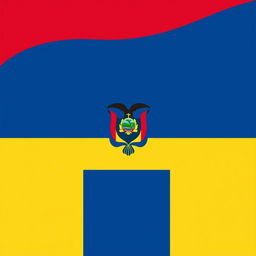 A minimalist rendition of the Ecuadorian flag, featuring the iconic horizontal tricolor stripes in simplified hues of yellow, blue, and red