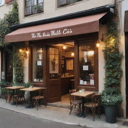 A quaint yet charming brown restaurant with a casual ambiance, softly-lit, welcoming frontage, and bustling with hungry diners enjoying their hearty meals.