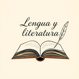 An easy-to-draw yet elegant book cover with the title 'Lengua y literatura' elegantly written in a graceful, artistic font