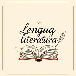 An easy-to-draw yet elegant book cover with the title 'Lengua y literatura' elegantly written in a graceful, artistic font