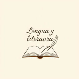 An easy-to-draw yet elegant book cover with the title 'Lengua y literatura' elegantly written in a graceful, artistic font