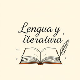 An easy-to-draw yet elegant book cover with the title 'Lengua y literatura' elegantly written in a graceful, artistic font