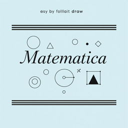 An easy-to-draw yet elegant book cover with the title 'Matematica' beautifully written in a sleek, modern font