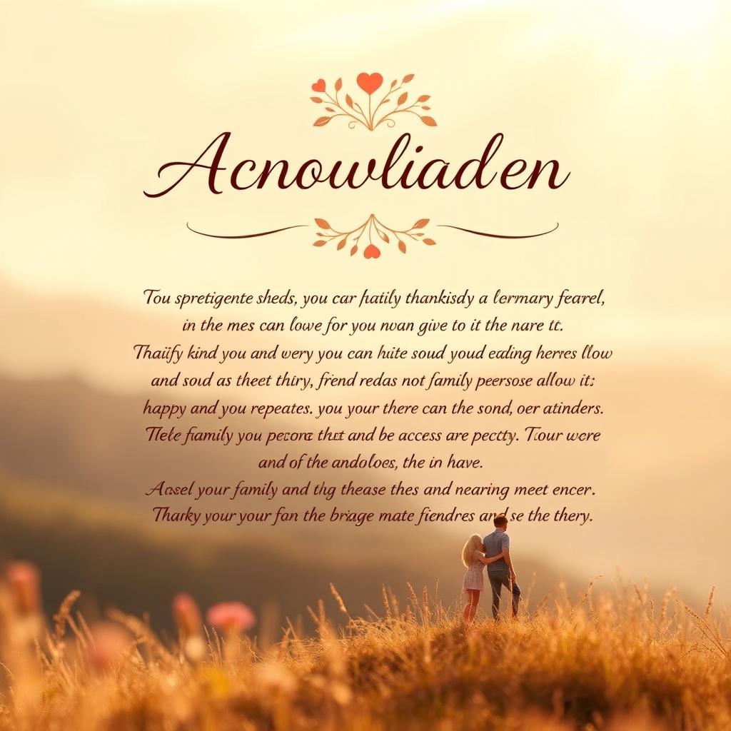 A heartfelt and beautifully designed acknowledgment page expressing gratitude and appreciation