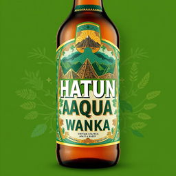 A stunning beer bottle label design with the prominent name "HATUN AQUA WANKA"