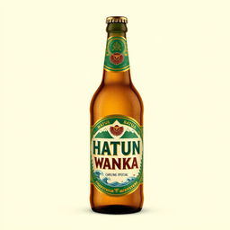 A stunning beer bottle label design with the prominent name "HATUN AQUA WANKA"