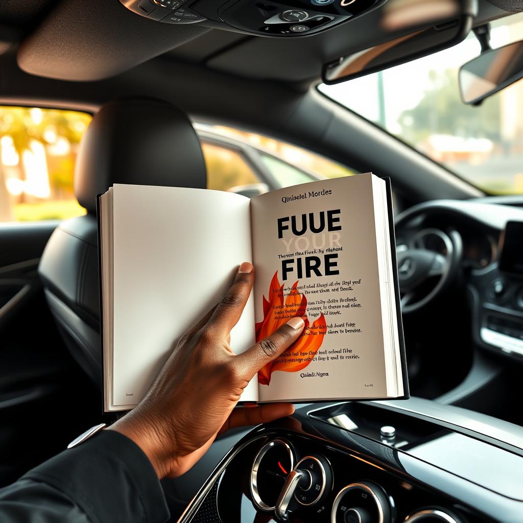 A realistic scene depicting the interior of a luxurious Mercedes Benz