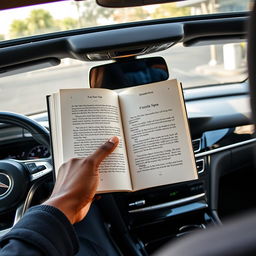 A realistic scene depicting the interior of a luxurious Mercedes Benz