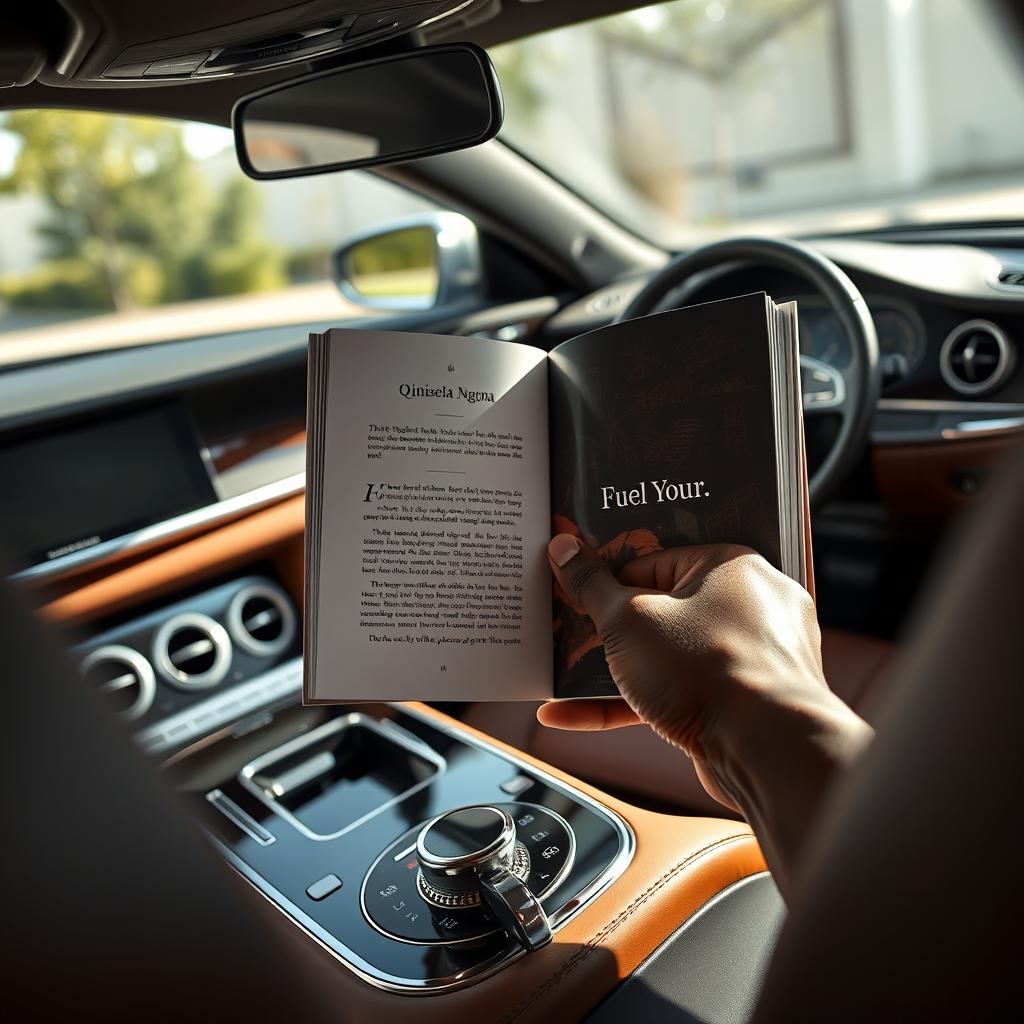 A realistic scene depicting the interior of a luxurious Mercedes Benz