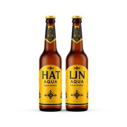 A captivating beer bottle label design with the name "HATUN AQUA WANKA" prominently displayed