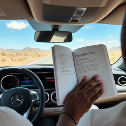 A close-up image of a luxurious Mercedes Benz interior driving on South African roads