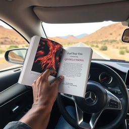 A close-up image of a luxurious Mercedes Benz interior driving on South African roads