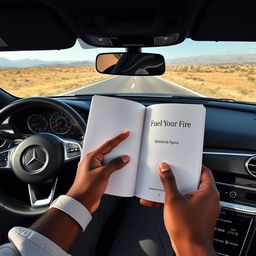 A close-up image of a luxurious Mercedes Benz interior driving on South African roads