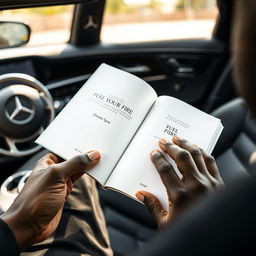 A close-up image focusing on the interior of a luxurious Mercedes Benz