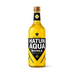 A captivating bottle label design with the name "HATUN AQUA WANKA" prominently displayed