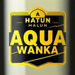 A dynamic and visually striking label design with the name "HATUN AQUA WANKA" prominently featured