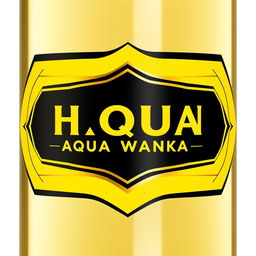 A dynamic and visually striking label design with the name "HATUN AQUA WANKA" prominently featured