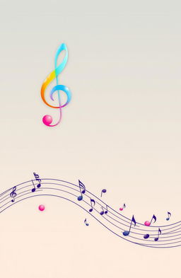 A creative illustration of a music staff, featuring a colorful music clef at the beginning