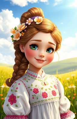 a captivating and charming portrait of a character named Masha