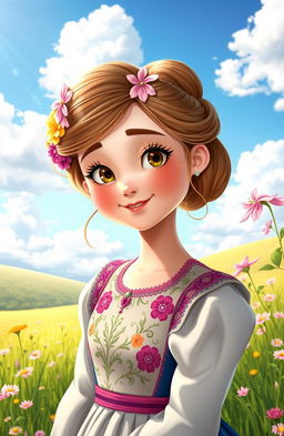 a captivating and charming portrait of a character named Masha