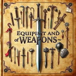 A captivating book cover for "Equipment and Weapons of Dungeons and Dragons