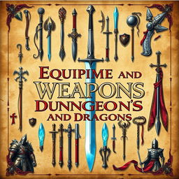 A captivating book cover for "Equipment and Weapons of Dungeons and Dragons