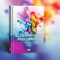 A captivating and dynamic book cover for a title, "El Desarrollo Psicomotor," showcasing a vibrant journey of human development