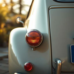 A vintage Citroën 2CV featuring distinct kupla signal lights