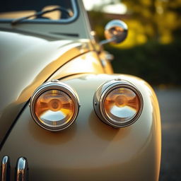 A vintage Citroën 2CV featuring distinct kupla signal lights