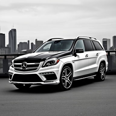 2015 Mercedes Benz GL63 AMG in a striking black and white two-tone color scheme