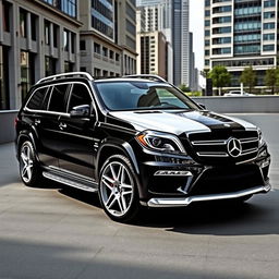 2015 Mercedes Benz GL63 AMG with a striking two-tone custom paint job in black and white