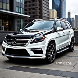 2015 Mercedes Benz GL63 AMG featuring a sophisticated two-tone custom paint job in black and white