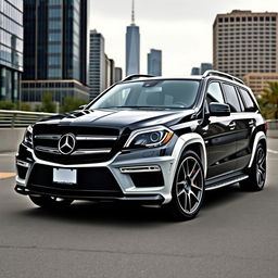 2015 Mercedes Benz GL63 AMG featuring a sophisticated two-tone custom paint job in black and white