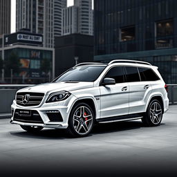 Mercedes Benz GL63 AMG with an eye-catching black and white two-tone custom paint job