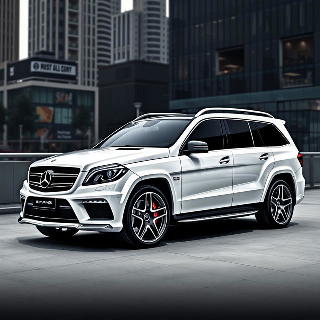 Mercedes Benz GL63 AMG with an eye-catching black and white two-tone custom paint job