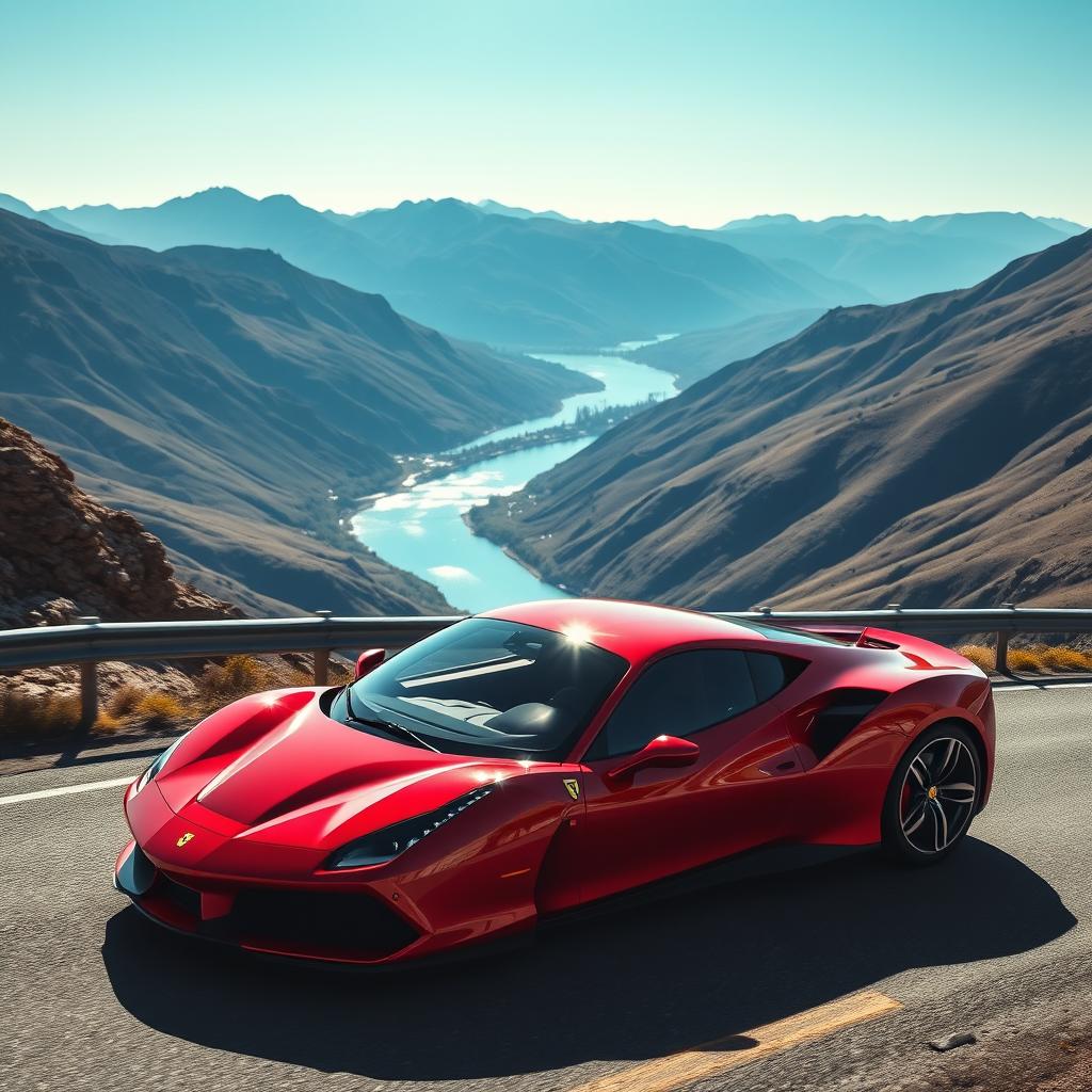 A stunning sedan inspired by the sleek and aggressive styling of the Ferrari 488, masterfully transformed into a four-door vehicle