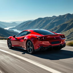 A stunning sedan inspired by the sleek and aggressive styling of the Ferrari 488, masterfully transformed into a four-door vehicle