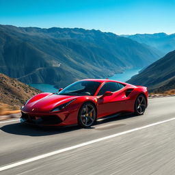 A stunning sedan inspired by the sleek and aggressive styling of the Ferrari 488, masterfully transformed into a four-door vehicle