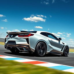 An innovative hybrid vehicle combining the sporty, modern aesthetics of the Corvette C8 with the robust, sophisticated design of a BMW X6