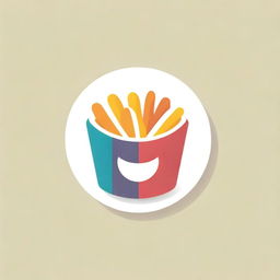 A colourful and vibrant logo featuring a plate of perfectly prepared fries, garnished with your favourite toppings and condiments, creating a mouthwatering image that encapsulates the joy of snacking.