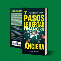 A professional book cover for "7 Pasos hacia la Libertad Financiera" with a slightly irreverent and impactful design