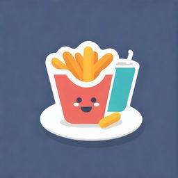 A colourful and vibrant logo featuring a plate of perfectly prepared fries, garnished with your favourite toppings and condiments, creating a mouthwatering image that encapsulates the joy of snacking.