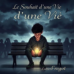 A poignant e-book cover depicting a teenage boy sitting alone on a school bench, looking down with an expression of sadness and introspection