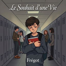 An e-book cover illustration depicting a somber scene of a teenager being bullied