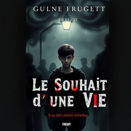 A dark and haunting book cover for a novel titled 'Le Souhait d'une Vie' by Fregot