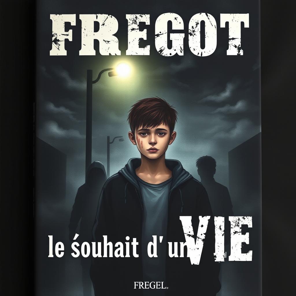 A dark and haunting book cover for a novel titled 'Le Souhait d'une Vie' by Fregot