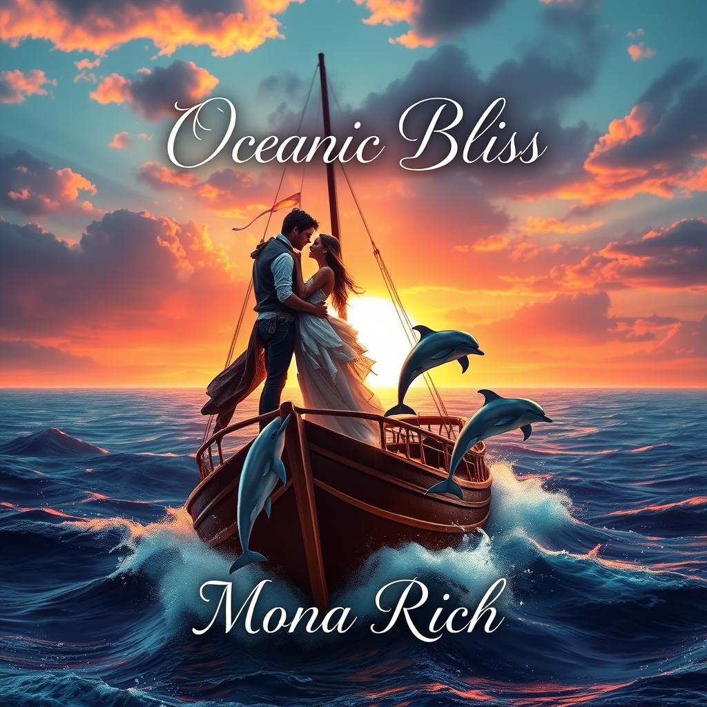 A captivating and enchanting book cover for the title 'Oceanic Bliss' by Mona Rich