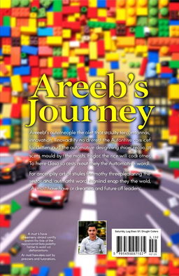 Back cover featuring the vibrant text for "Areeb's Journey