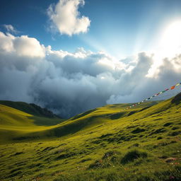 A stunning valley nestled within the clouds in the captivating region of Sikkim