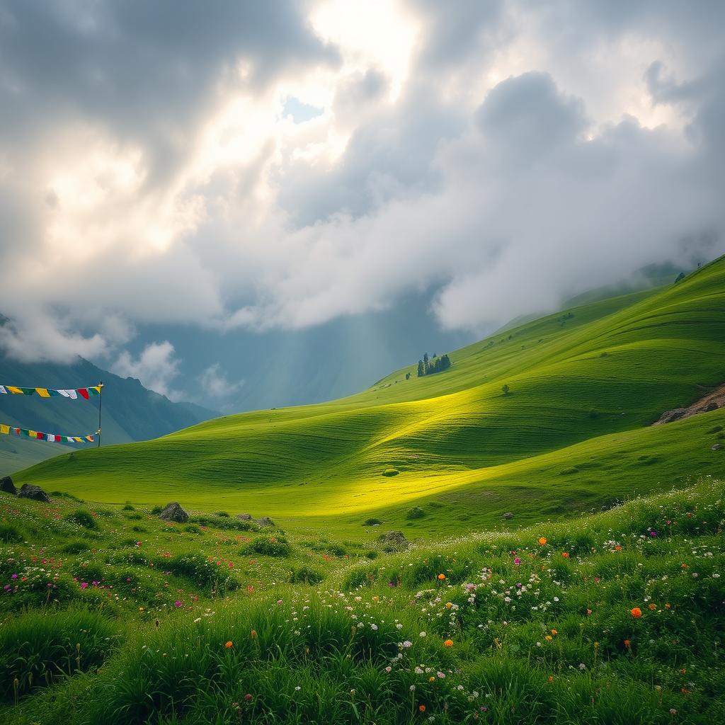 A stunning valley nestled within the clouds in the captivating region of Sikkim